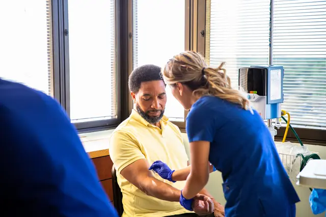 A man getting blood drawn